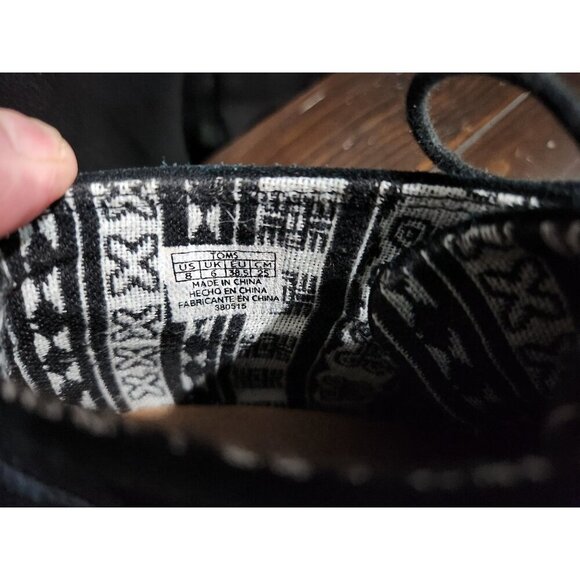 Toms Women's Black Suede Desert Wedge Lace-Up Bootie Sz. 8 - Picture 8 of 9